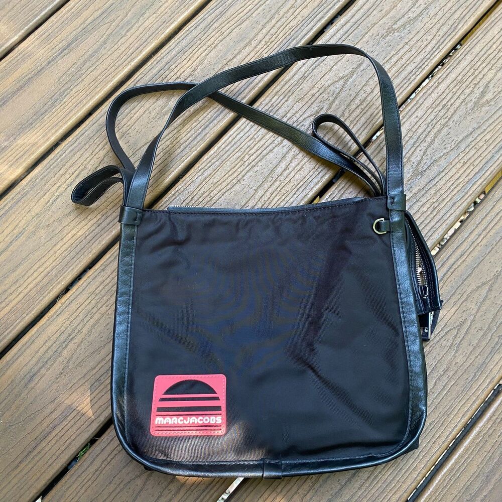 MARC JACOBS‎ Sport Nylon and Leather Tote Color Black & Pink